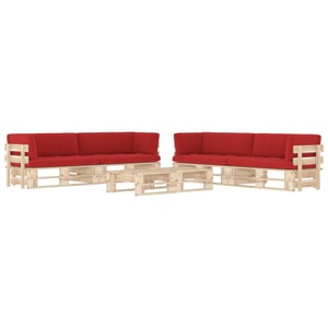 vidaXL, vidaXL 6-tlg. Paletten-Lounge-Set mit Kissen Kiefernholz Imprägniert, vidaXL 6-tlg. Paletten-Lounge-Set mit Kissen Imprägniertes Kiefernholz