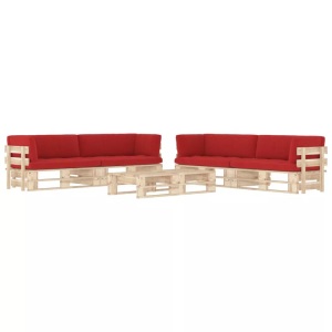vidaXL, vidaXL 6-tlg. Paletten-Lounge-Set mit Kissen Kiefernholz Imprägniert, vidaXL 6-tlg. Paletten-Lounge-Set mit Kissen Imprägniertes Kiefernholz