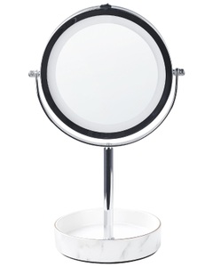 Beliani, Kosmetikspiegel Aus Eisen Glamourös Savoie Damen ONE SIZE, Beliani - Kosmetikspiegel aus Eisen Modern SAVOIE, One Size, Antikes Silber
