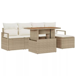 vidaXL, VidaXL - Garten-sofa-set poly-rattan, One Size, Beige