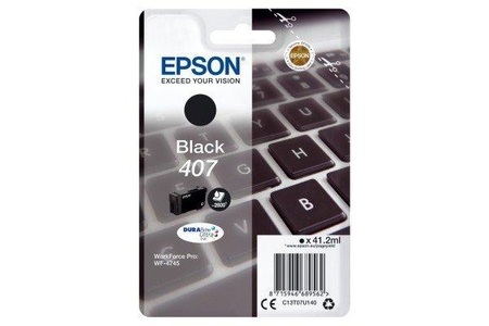 Epson, Epson 407 - 41.2 ml - L-Größe - Schwarz - Original - Tintenpatrone, Epson Tintenpatrone, schwarz, L, T07U140, (2'600 Seiten)