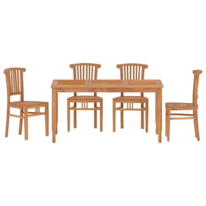 vidaXL, vidaXL 5-tlg. Garten-Essgruppe Massivholz Teak, vidaXL 5-tlg. Garten-Essgruppe Massivholz Teak