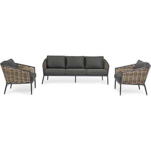mutoni Garten Deluxe, Garten Sitzgruppe Maribela mit Kissen anthrazit (3-teilig), 