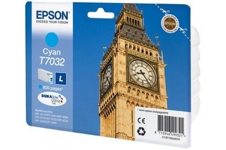 Epson, Epson T7032 - Tintenpatrone, Epson Tintenpatrone, blau, C13T703240, (800 Seiten)