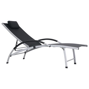 Diverse Hardware, Sonnenliege Aluminium Textiline Schwarz, vidaXL Sonnenliege Aluminium Textiline Schwarz
