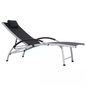 Diverse Hardware, Sonnenliege Aluminium Textiline Schwarz, vidaXL Sonnenliege Aluminium Textiline Schwarz
