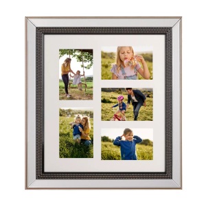 Beliani, 5er-Fotorahmen aus Glas Modern DALABA 5er-Fotorahmen aus Glas Modern DALABA, Beliani - Fotorahmen aus Glas Glamourös DALABA, One Size, Antikes Silber