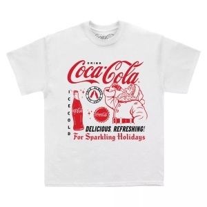 Coca Cola, Coca-Cola - Santa TShirt, für Damen, Weiss, Größe XXL, Coca-Cola - Santa TShirt, für Damen, Weiss, Größe XXL