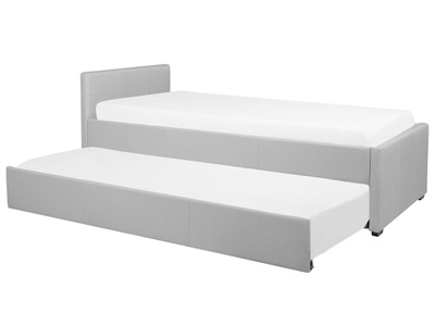 Beliani, Bett Mit Lattenrost Aus Polyester Modern Marmande Unisex 90x200 cm, Beliani - Bett mit Lattenrost aus Polyester Modern MARMANDE, 90x200 cm, Rauch