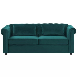 Beliani, Schlafcouch aus Samtstoff Klassisch CHESTERFIELD Schlafcouch aus Samtstoff Klassisch CHESTERFIELD, Beliani - Schlafsofa aus Samtstoff Glamourös CHESTERFIELD, One Size, Ozeangrün