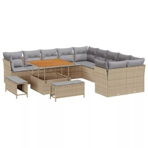 vidaXL, VidaXL - Garten-sofa poly-rattan, One Size, Beige, VidaXL - Garten-sofa poly-rattan, One Size, Beige