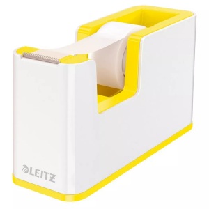 Leitz, LEITZ Klebebandabroller WOW 5364-10-16 weiss/gelb, Leitz Klebebandabroller, WOW, weiss/gelb, 1265491