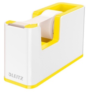 Leitz, LEITZ Klebebandabroller WOW 5364-10-16 weiss/gelb, Leitz Klebebandabroller, WOW, weiss/gelb, 1265491