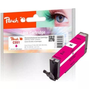 Peach, Peach Tintenpatrone magenta kompatibel zu Canon CLI-551m, Peach C551 M Druckerpatrone ma ersetzt Canon CLI-551M, 6510B001 für z.B. Canon Pixma MX 925, Canon Pixma IP 8750, Canon Pixma IP 7250