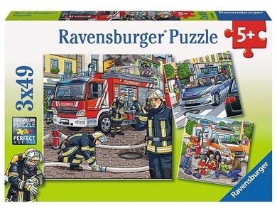 Ravensburger, RAVENSBURGER Puzzle 3x49 Teile Helfer in der Not, Puzzle Ravensburger Helfer in der Not 3 X 49 Teile