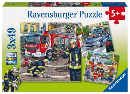 Ravensburger, RAVENSBURGER Puzzle 3x49 Teile Helfer in der Not, Puzzle Ravensburger Helfer in der Not 3 X 49 Teile