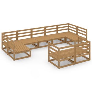 vidaXL, vidaXL 9-tlg. Garten-Lounge-Set Massivholz Kiefer, vidaXL 9-tlg. Garten-Lounge-Set Massivholz Kiefer