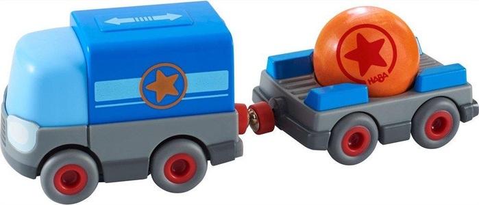 Haba, Kugelbahn Kullerbü - Batterie-LKW mit Anhänger, Spielfahrzeug, HABA Kullerbü - Batterie-LKW mit Anhänger