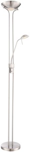 Globo, GLOBO Deckenfluter LEONAS DFL nickel matt, 1xLED, GLOBO 59020, Globo Led-stehleuchte , Leonas D: 25,5 CM Nickel Matt , Metall, Glas , 110 mm,40 mm , 180 cm , matt,matt , Lesearm, verstellbare Arme , 004558306901