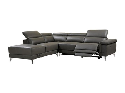 LINEA SOFA, Relaxsofa Ecksofa Leder elektrisch Ecke Links PASCALINE Relaxsofa Ecksofa Leder elektrisch Ecke Links PASCALINE, LINEA SOFA - Relaxsofa Ecksofa Leder elektrisch Ecke Links PASCALINE, 102X178CM, Anthrazit