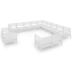 vidaXL, vidaXL 13-tlg. Garten-Lounge-Set Massivholz Kiefer Weiß, 