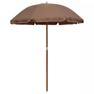Diverse Hardware, Sonnenschirm mit Stahlmast 180 cm Taupe, vidaXL Sonnenschirm mit Stahl-Mast 180 cm Taupe