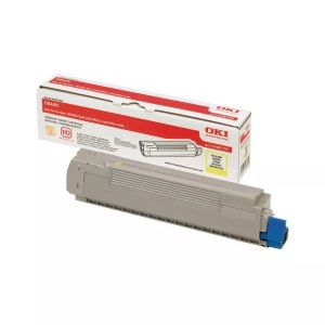 OKI, Original Tonerpatrone gelb OKI 43487709, OKI - Toner yellow 43487709 C8600 6000 Seiten, Grau, One Size