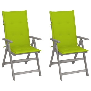 vidaXL, vidaXL Verstellbare Gartenstühle 2 Stk. mit Auflagen Massivholz Akazie