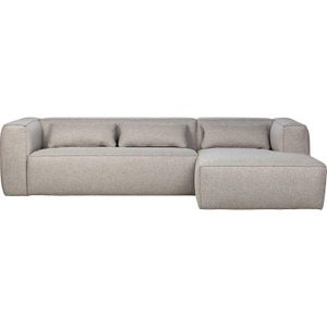 mutoni casual, Ecksofa mit Longchair Bean rechts Light Grey mit Kissen, Ecksofa Bean rechts inkl. Kissen hellgrau 305x175