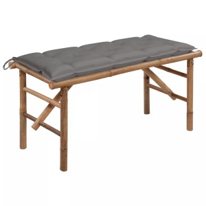 vidaXL, vidaXL Klappbare Gartenbank mit Auflage 118 cm Bambus, vidaXL Klappbare Gartenbank mit Auflage 118 cm Bambus