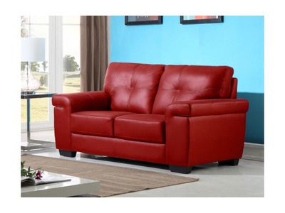 Vente-unique, Ledersofa 2Sitzer HAZEL Ledersofa 2Sitzer HAZEL, Vente-unique - Ledersofa 2Sitzer HAZEL, One Size, Rot