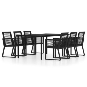 vidaXL, vidaXL 7-tlg. Garten-Essgruppe Schwarz, 