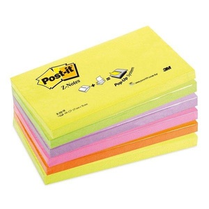 3m, 3M - Post-it® Z-Notes R350NR, 3M Post-it Z-Notes neon, 76mm x 127mm, rainbow, R-350NRB, (100 Blatt)