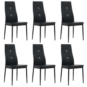 vidaXL, vidaXL Esszimmerstühle 6 Stk. Schwarz Kunstleder