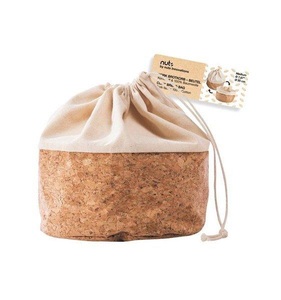nuts, Nuts - Brotbeutel mit Kordel, Baumwolle M, cork/beige, 20 cm, Brotbeutel mit Kordel, Baumwolle M, cork/beige, 20cm