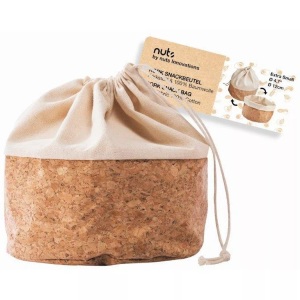 nuts, Nuts - Brotbeutel mit Kordel, Baumwolle M, cork/beige, 20 cm, Brotbeutel mit Kordel, Baumwolle M, cork/beige, 20cm