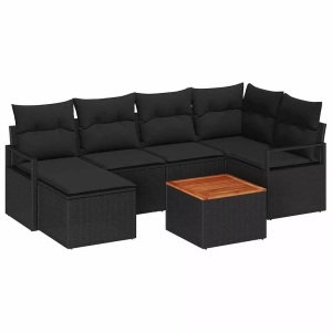 vidaXL, VidaXL - Garten-sofa poly-rattan, One Size, Schwarz