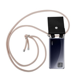 Cadorabo, Handy Kette für Oppo A92s Silikon mit Silbernen Ringen, 
