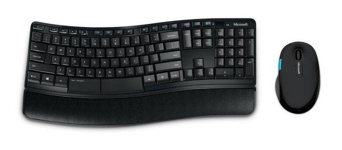 Microsoft, Sculpt Comfort Desktop, Desktop-Set, Microsoft Kabellose Tastatur und Maus Sculpt Comfort Desktop USB Nano Receiver QWERTZ DE Schwarz