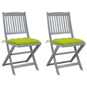vidaXL, vidaXL Klappbare Gartenstühle 2 Stk. mit Kissen Massivholz Akazie