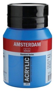 Amsterdam, Amsterdam Acrylfarbe Standard, Talens Acrylfarbe Amsterdam, primaerzyan, 17725722, (500ml)