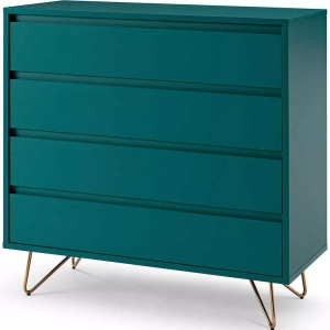 mutoni casual, Kommode matt blau 90x90, Kommode 4 Schubladen petrol 90