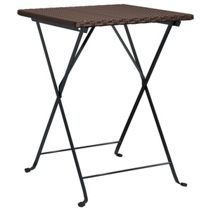 vidaXL, vidaXL Bistrotisch Klappbar Braun 55x54x71 cm Poly Rattan, vidaXL Bistrotisch Klappbar Braun 55x54x71 cm Poly Rattan