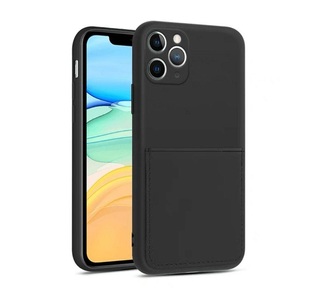 Apple, Silikon Case mit Kartenfach iPhone 11 Pro - Black, mobileup - Silikon Case mit Kartenfach iPhone 11 Pro Black