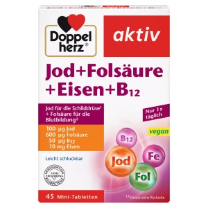 Doppelherz, Doppelherz Jod + Folsäure + Eisen + B12, Doppelherz Jod + Folsäure + Eisen + B12