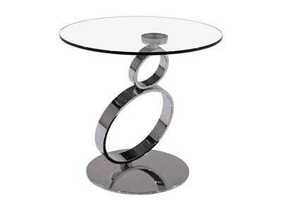 Vente-unique, Beistelltisch Sicherheitsglas Stahl JOLINE Beistelltisch Sicherheitsglas Stahl JOLINE, 