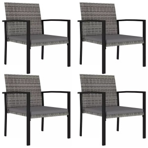 vidaXL, vidaXL Garten-Essstühle 4 Stk. Poly Rattan Grau