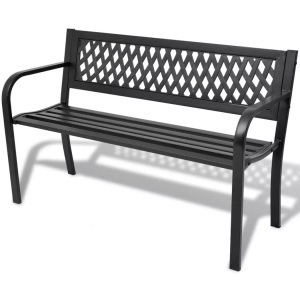 Diverse Hardware, Gartenbank 118 cm Stahl Schwarz