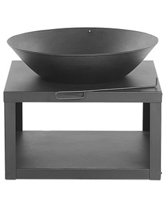Beliani, Beliani Feuerstelle schwarz Stahl rund TANARA Grill- und, Beliani - Feuerstelle aus Stahl TANARA, One Size, Schwarz