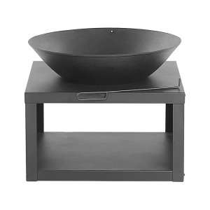 Beliani, Beliani Feuerstelle schwarz Stahl rund TANARA Grill- und, Beliani - Feuerstelle aus Stahl TANARA, One Size, Schwarz